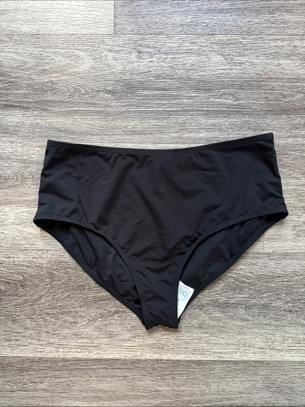 Andie Black High-Rise Swim Bottom Large Full coverage Beach Resortwear